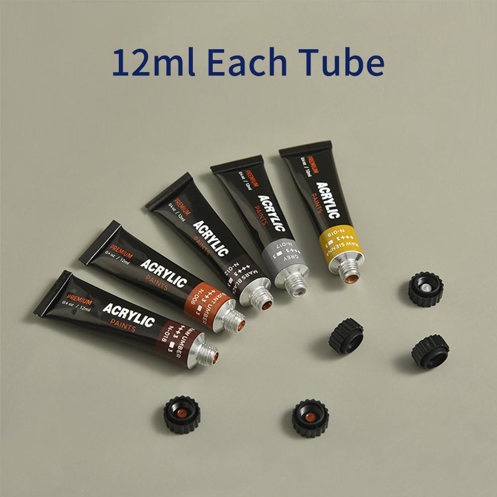 12 24 30 Colors Acrylic Paint Set Rich Pigments Colors 12ml Tube Non Non Fading Perfect for Canvas Wood Stone Wall Ceramic Fabric Paper Art Crafts fo