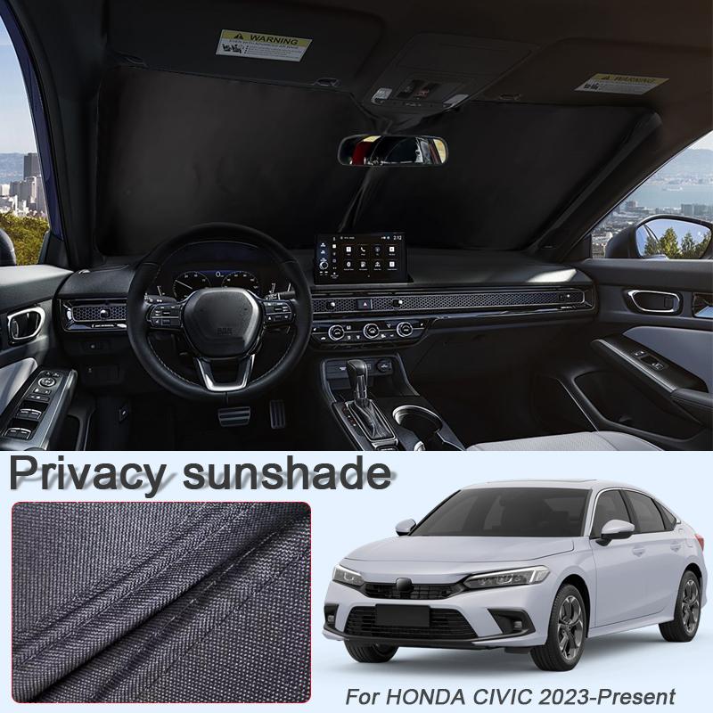 Car Black Windows Privacy Sunshade For HONDA CIVIC 2023-Present Auto Anti-UV Heat Insulation Protect Cover Interior Accessory