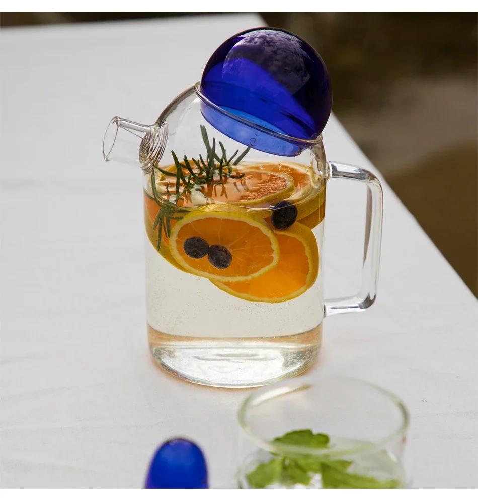 Glass Pitcher Cute Teapots Glass Set Tea Set Kettle Glass Mug Cups Teaware Heat Resistant Glasses Tea Pot Set Tea Infuser