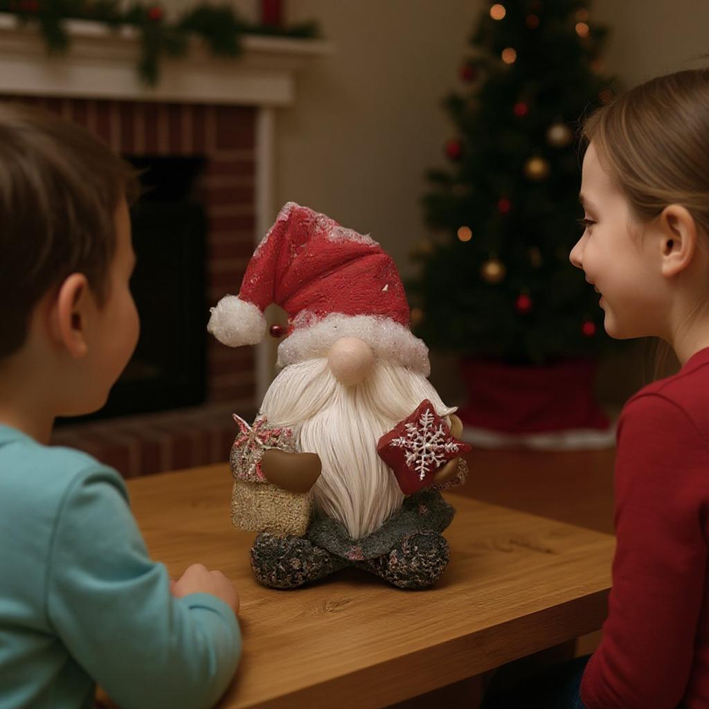 Рождественский товар Ругающийся Красная Шапка Длинная Белая Борода Рождественские Украшения Держит Мешок со Снежинкой Кукла без Лица Праздничный Стол