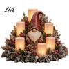 Decorative LED Ornaments Christmas Lighted Centerpiece, Atmospheric Ornament with Warm Glow, USB Festival Event Powered Plastic Crafts for Holiday