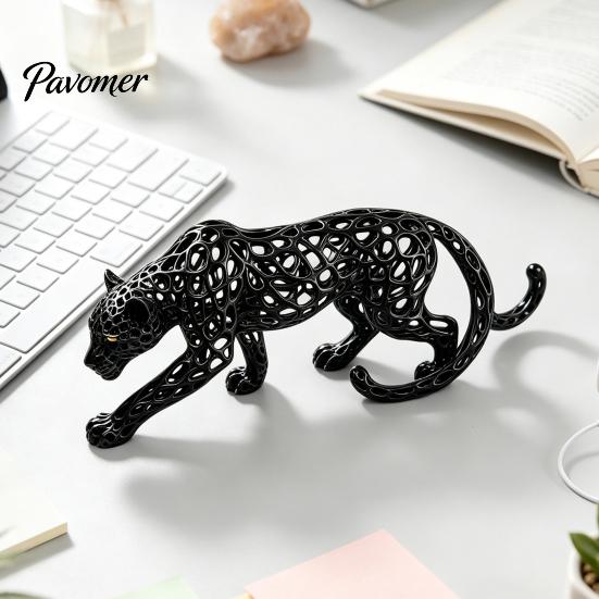 Реалистичный Декор для Стола 3D Печатная Полая Статуэтка Леопарда, Фигурка Скульптура Гепарда, Креативный Животный Офисный Аксессуар Настольное Украшение для Дома