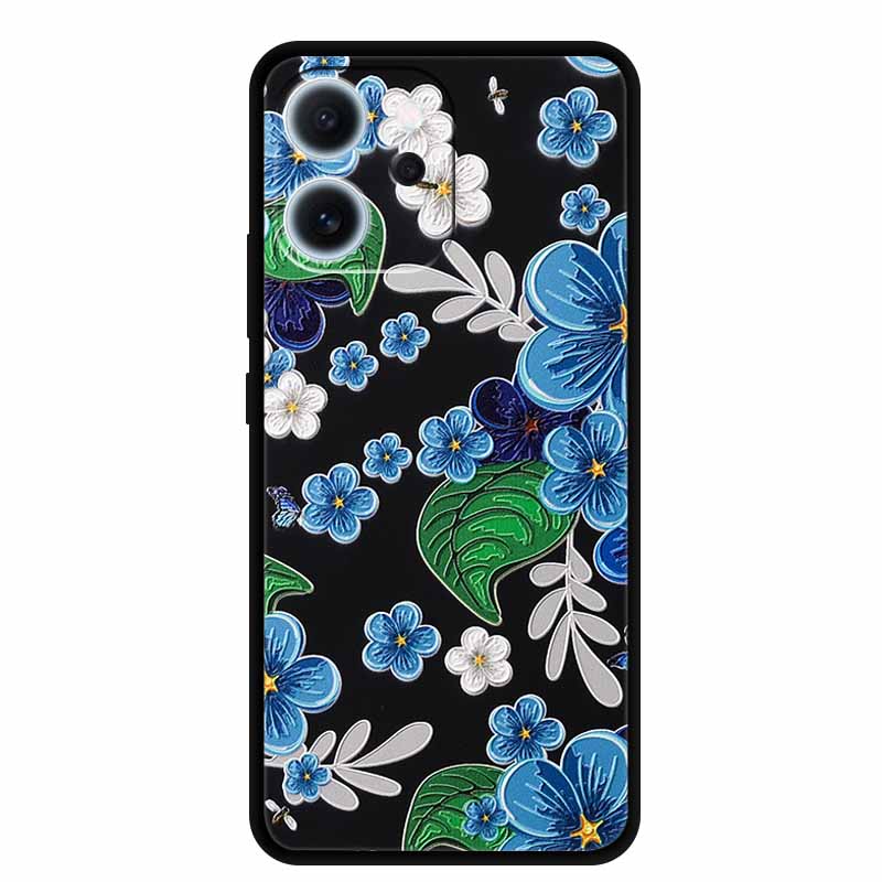 Cartoon Phone Case For Oppo Reno15 F Soft TPU Silicone Protector Relief Flower Emboss 3D Cover Funda Reno15F 15F Bumper Shield