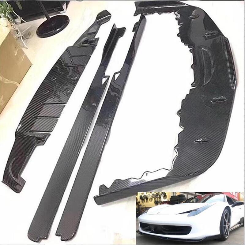 For Ferrari 458 2011-No Carbon Fiber Front Lip Rear Diffuser Bumper Spoiler Side Skirt Body Kit Upgrade Refits Splitter HS3