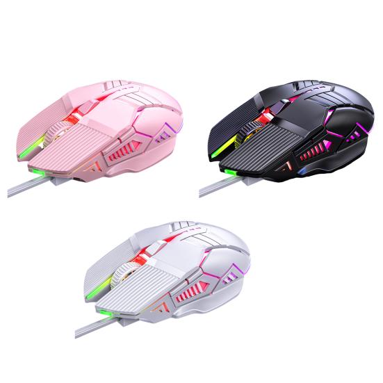 USB Wired Mouse Cool Seven-Color Backlight Gaming Mouse 3200DPI Adjustable 6 Keys Ergonomics Plug And Play Laptop Mice Computer Peripheral Accessories