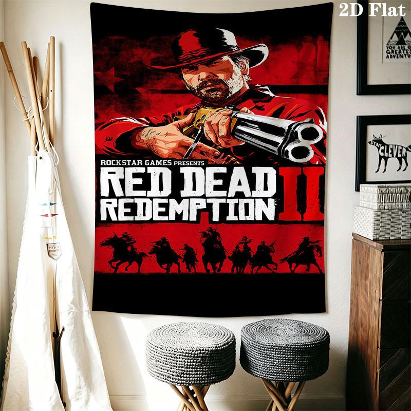 RDR2 Настенный тканевый плед с принтом Декоративные гобелены для спальни гостиной Домашний декор