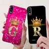 For LG K22 2020 Phone Case Crown Letter Painted Back Cover For LGK22 K 22 LM-K200 LM-K200B Soft TPU Black Silicone Coque Funda