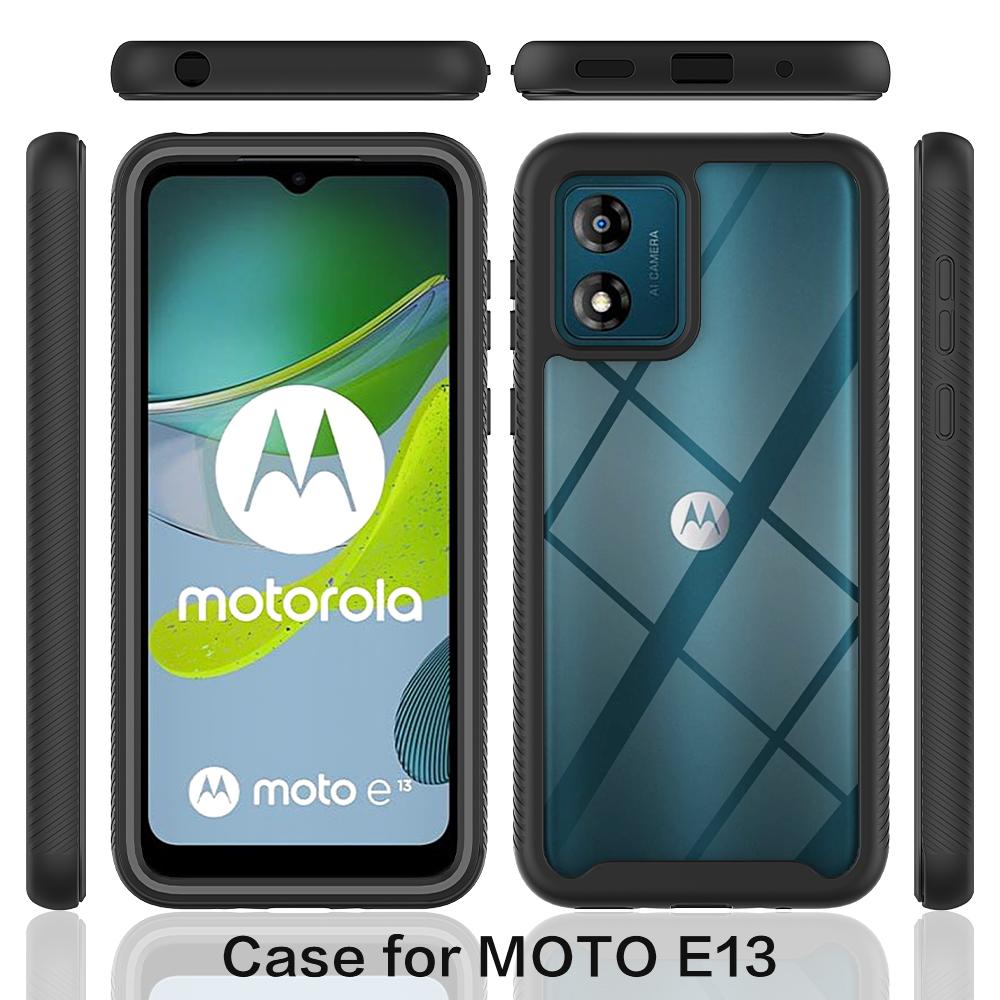 Чехол для Motorola E13 Ударопрочный Прозрачный Чехол Защитный Чехол Полное Покрытие для Телефона Moto E13