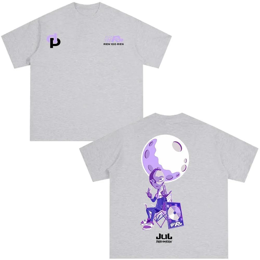 Men Women Clothing Fashion Hip Hop T-shirt Casual Cotton Short Sleeve Tshirt France Rapper Jul Rien 100 Rien Album Merch T Shirt