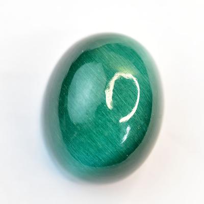 Indian Natural Green Cat'S Eye 108 Ct Cabochon Shape Loose Gemstone for Jewelry Making and Crafts