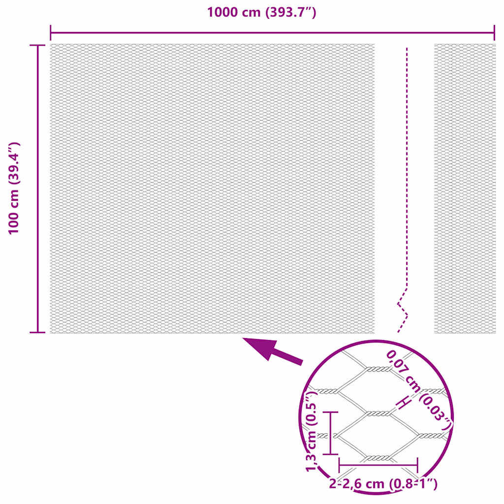 Ground Fix Welded Wire Fence 10 x 1 m (W x H)