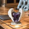 Angel Wings Heart Ornament 2D Acrylic Winged Heart Table Decor Sign Love Heart Centerpiece for Home Office Valentine's Day Desk Decoration