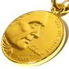 American 18K Gold Coated Coin Necklace Chain Pendant Chain Gold Antique 5-cent (50)