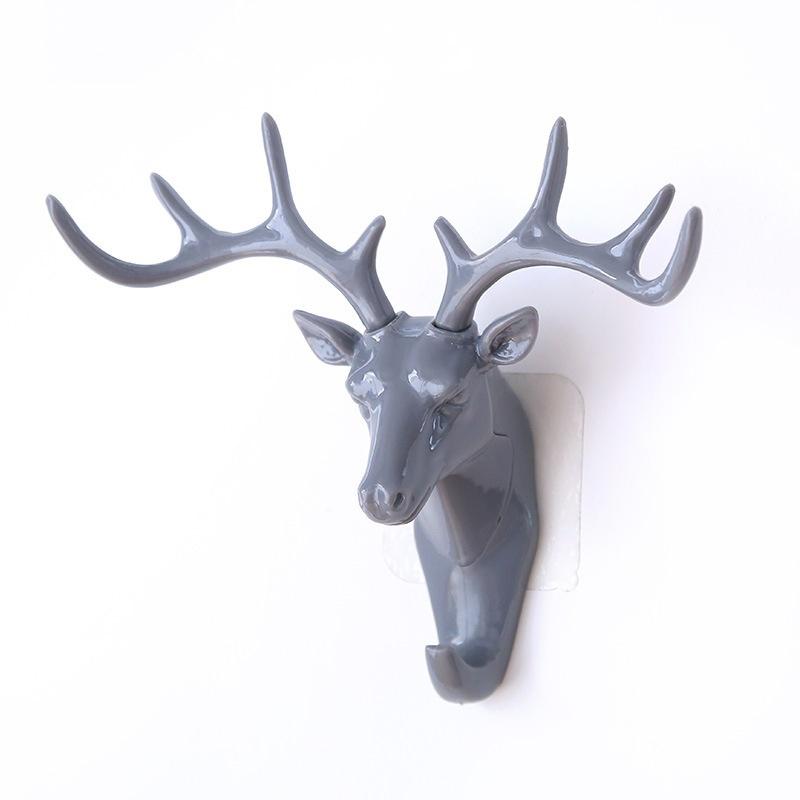 1pc Wall Hanging Hook Vintage Deer Head Antlers for Hanging Clothes Hat Scarf Key Deer Horns Hanger Rack
