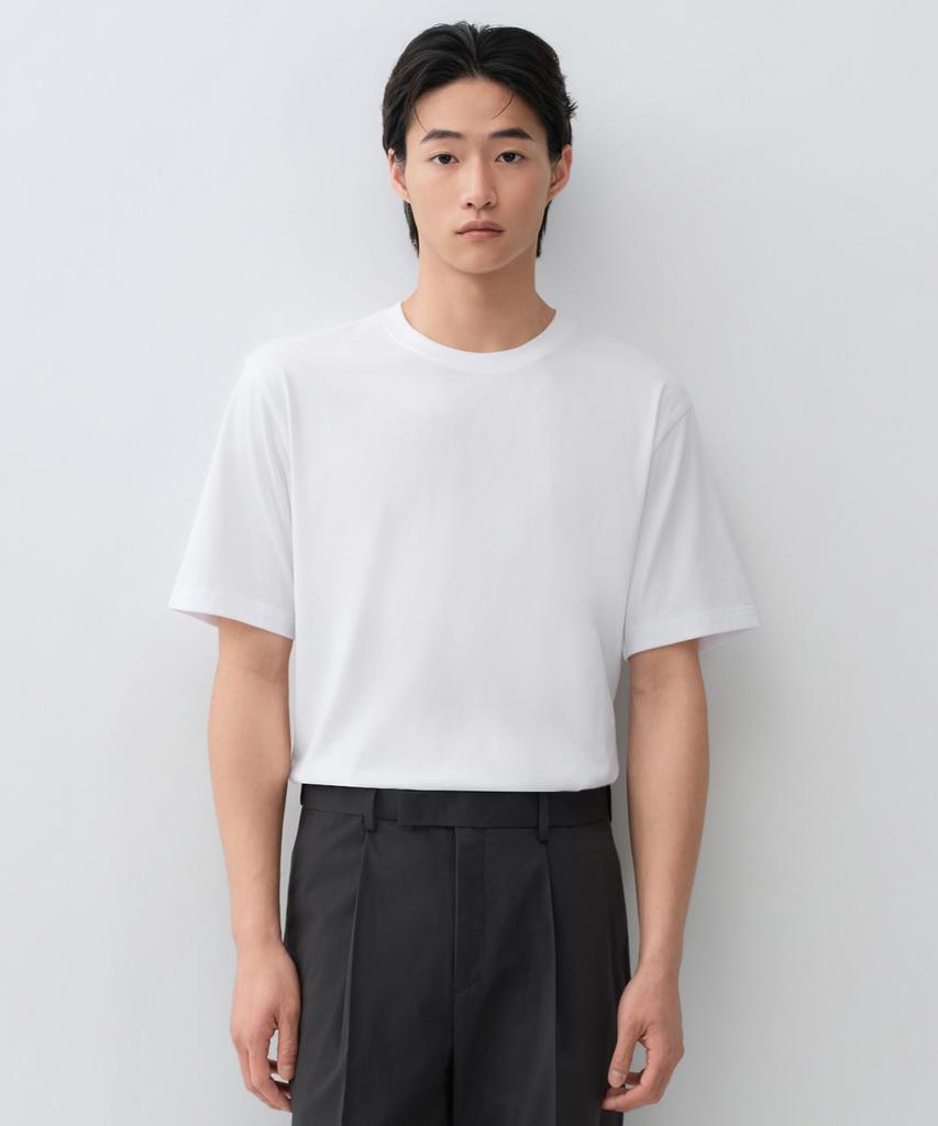 MUSINSA STANDARD [Cooltandard] Regular Crew Neck T-Shirt [White]