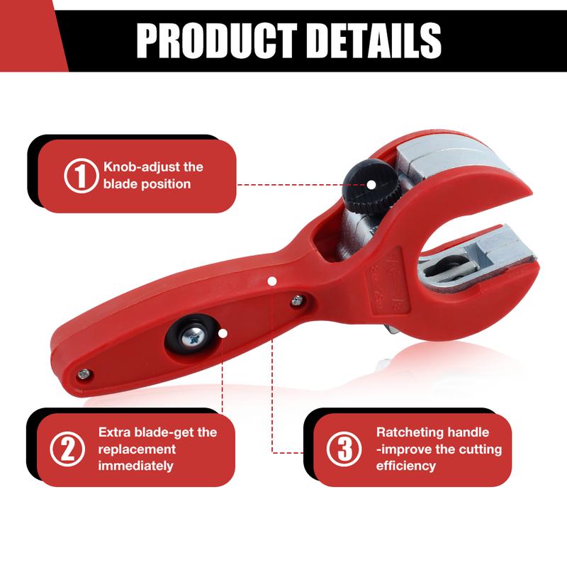 8-29mm Ratchet Tube Cutter, Multi-purpose Cutting Tools for Home Use, Copper Tube Cutter, Aluminum Tube Cutter, PVC Tube Cutter