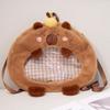Transparent Animal Plush Backpack Fuzzy Capybara Penguin Mouse Double Shoulders Bag Shopping Wallet Plushie Gift