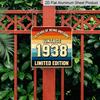 2D Flat 1pc, Retro Metal Aluminum Sign, Vintage 1938 Sign, Retro Style, Gifts for Parents Partner, Suitable for Garden Garage Storage Door Office