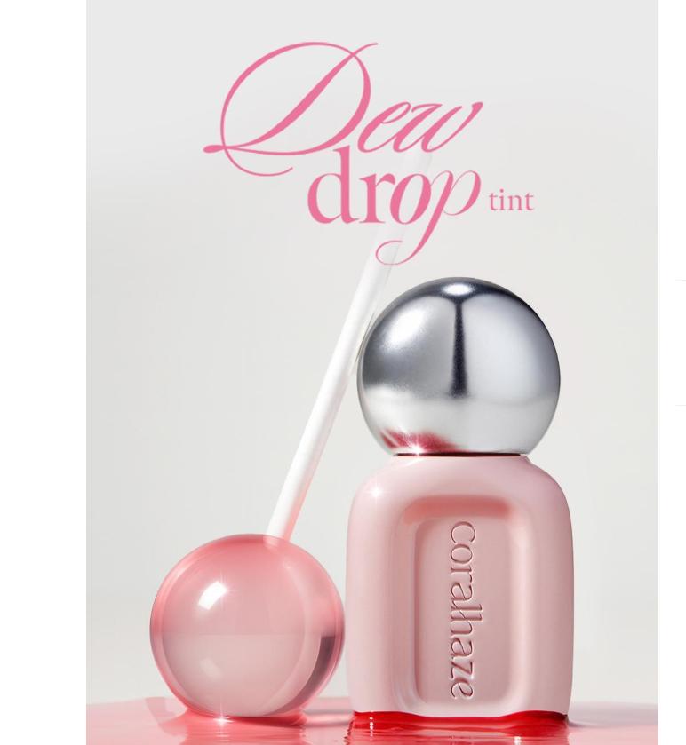 Coralhaze Тинт для губ Dew Drop 4.5г (8 цветов) – Сочный сияющий увлажняющий тинт для губ