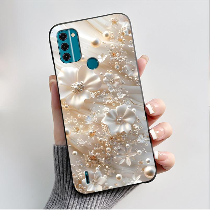 For Nokia C31 / Nokia C21 Plus Case Fashion Luxury Flowers Butterfly Black Protective Soft Silicone Cover For NokiaC31 Casing