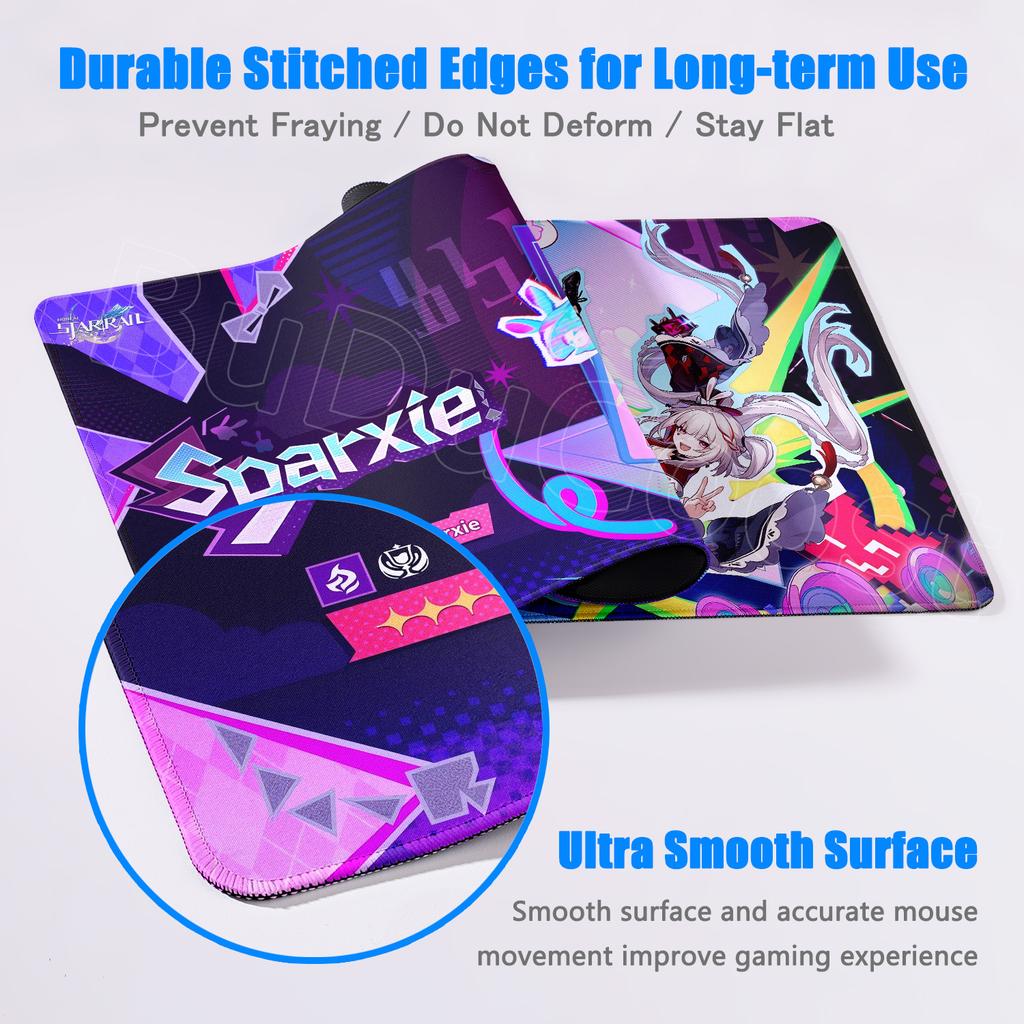 Kawaii Блестящая Sparxie Коврик для стола XXL Honkai Star Rail HSR Игровой коврик для мыши с заблокированным краем Коврики для мыши ПК Настольный коврик для клавиатуры и мыши компьютера