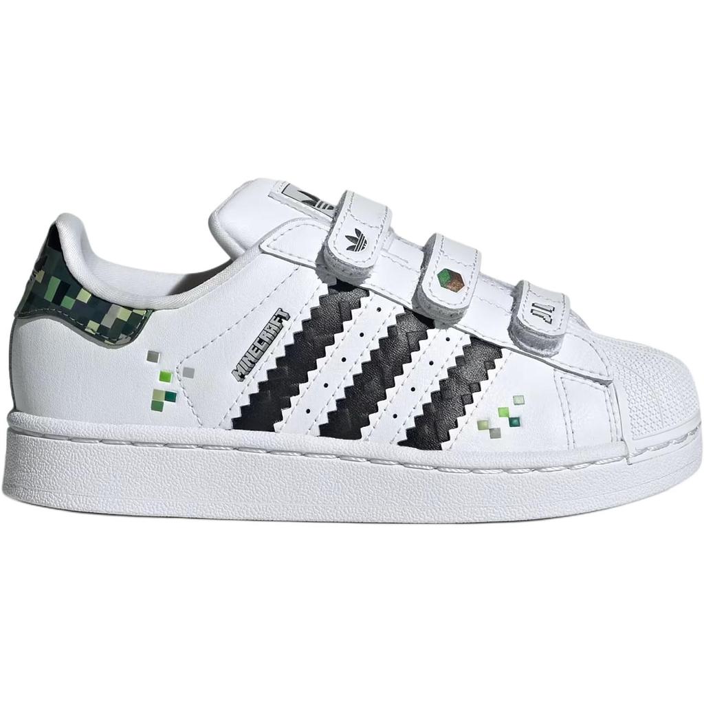 Кроссовки Minecraft x adidas Superstar 2 C Creeper Детские Белый Облачно-белый Основной черный JQ8748
