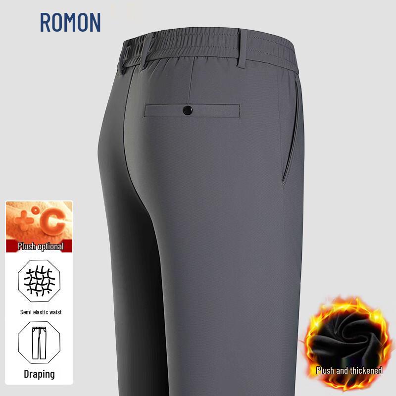 ROMON Мужские осенне-зимние прямые эластичные брюки в стиле business casual
