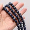 1String, Black Near Round Pearl 8-9mm, Fashion Women Natural Freshwater Pearl Beads for Jewelry Making DIY Crafts, Luxury Bulk Gifts 36cm
