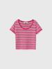 GENERALIDEA Multi-Stripe U-Neck Half Knit [Pink] / Wbe2L05542