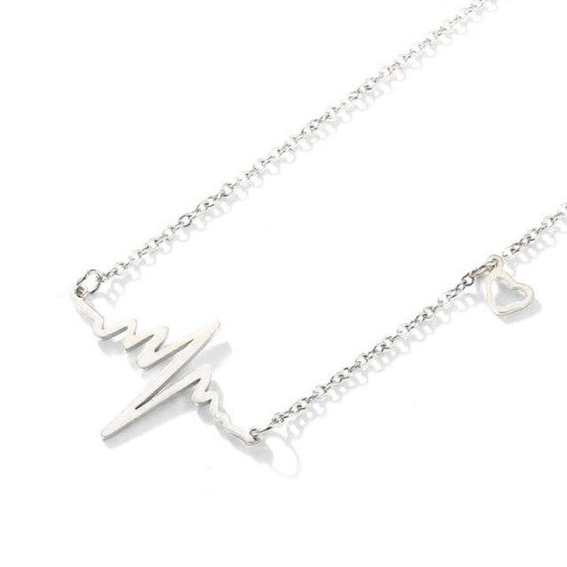 Модные ожерелья с цепочкой электрокардиограммы для женщин, ожерелья с подвеской в виде сердца, ювелирные изделия для женщин, подарок для возлюбленного