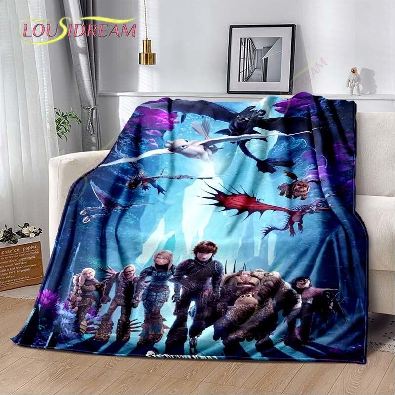 Мультяшное одеяло Как приручить дракона, милое, легкое, постельное белье, супер мягкое, теплое, фланелевое одеяло для кровати, гостиной, дивана