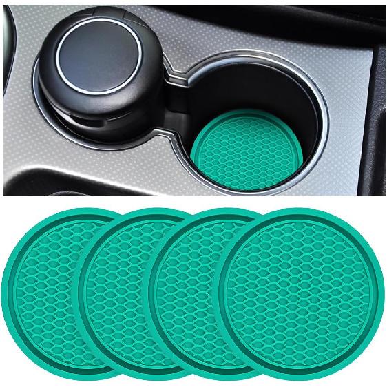 4 Pack Car Cup Holder Coaster, 2.75 Inch Diameter Non-Slip Universal Insert Coaster, Durable, Suitable for Most Car Interior, Car Accessory for Women