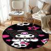 Hello Kitty cartoon round rugs in various sizes, suitable for children's living rooms, camping, picnics, and flannel non-slip yo