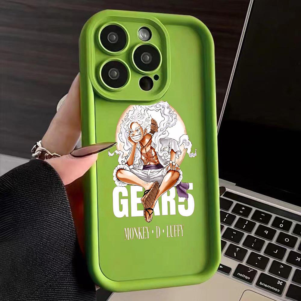LZ28 One Piece Luffy Gear 5 Silicone Phone Case for iPhone 11 13 14 15 16 Pro Max 7 8 16 Plus 12 Mini XS Max XR Shockproof Back Cover