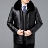Men's Autumn and Winter Velvet Thickened Genuine Leather Jacket Middle-aged Dad's Sheepskin Jacket
