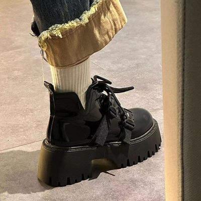 Maillard короткие ботинки Мартин женские осенне-зимние универсальные ботинки-локомотивы с ремешком и пряжкой, на толстой подошве, в британском стиле, подчеркивающие стройность ног