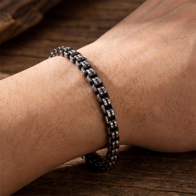 Neutral Style Adjustable Square Link Hand Bracelet Stainless Steel Unisex Rectangular Clasp Versatile Daily Wear Stackable