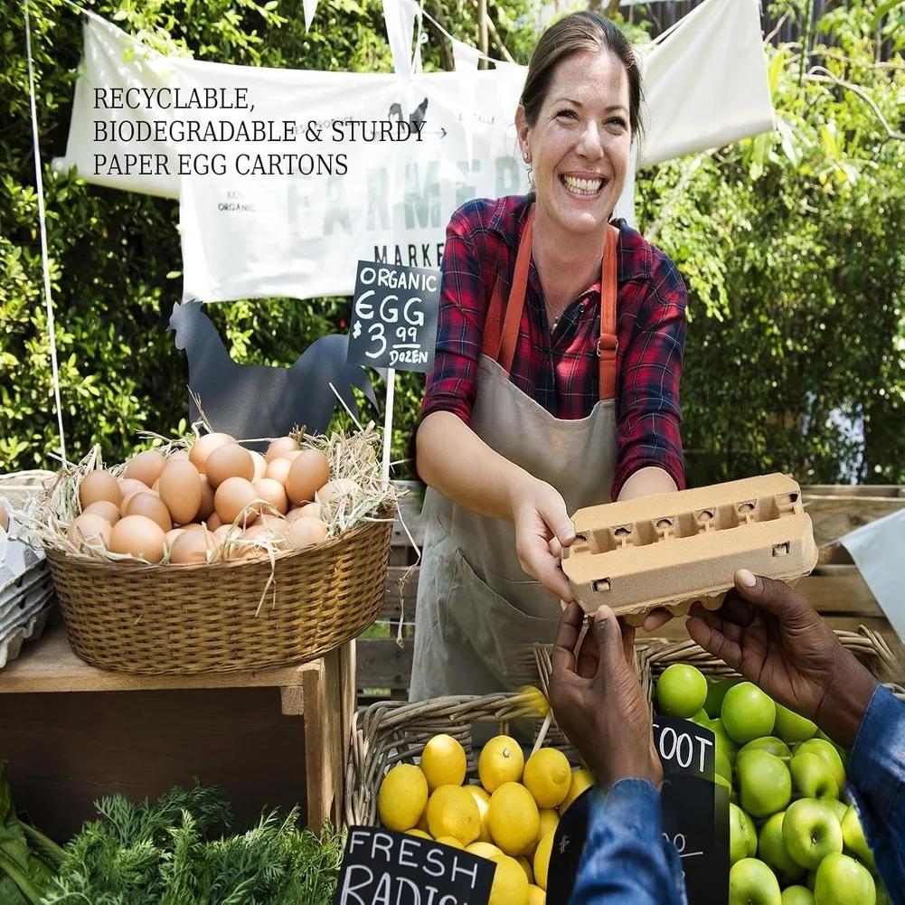 1 шт. Картонная коробка для яиц 30x20x4см Биоразлагаемые картонные коробки для яиц из бумажной массы Держатель на 12 яиц Ударопрочный Экологичный Кухонные инструменты для хранения