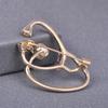 Blucome New Design Golden Stethoscope Brooch for Women Collar Scarf Party Corsage Brooch Accessories Gift