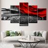 The red petals gray background 5 Piece Wallpapers Art Canvas Print modern Poster Modular art painting for Living Room Home Decor