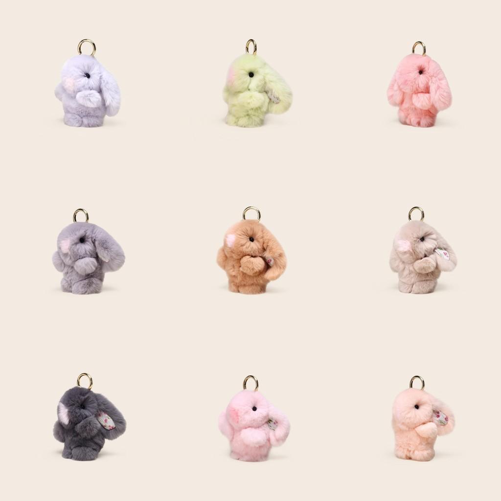 Bunny Plush Keychain With Flower Print For Bag Pendant Decoration Gift Kids