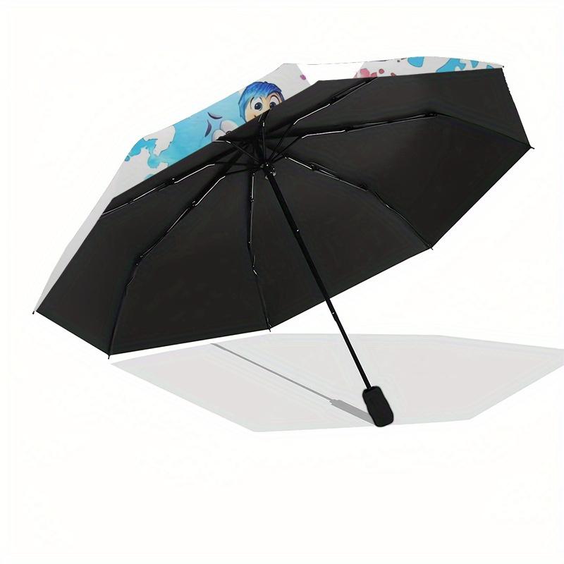 Inside Out 2 Theme Automatic Compact Folding Cute Umbrella - Portable and Durable, 8-Bone Iron Umbrella for All Weather0707094