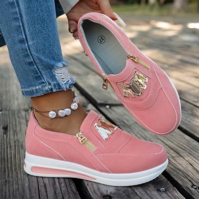 Модные женские кроссовки повседневные на молнии на платформе вулканизированная обувь женские осенние противоскользящие удобные кроссовки женские zapatillas de mujer