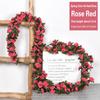 2.4m Length Artificial Rose Vine Green Leaves Included Rose Flower Vine  Wall Arch Compatible