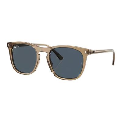 Ray-Ban Модные солнцезащитные очки с квадратной оправой, унисекс, модель для пары, прозрачная коричневая оправа, синие линзы