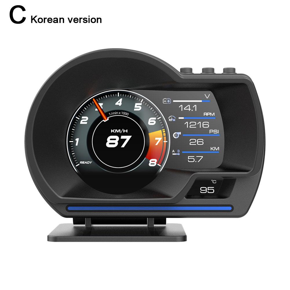 Новейший A501 OBD2 автомобильный проекционный дисплей HUD Smart Car Water&Oil Temp Turbo RPM Gauge Цифровой одометр Охранная сигнализация Автоматический счетчик