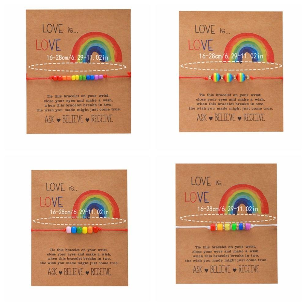 3 шт./набор Бохо Радужный Браслет из бусин Сердце Любви Дружба Плетеный Веревочный Парный Браслет Пара