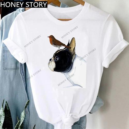 Women's Animal Panda Alpaca Print Loose T-shirt Aesthetic Graphic Top Summer Fashion Polyester Fabric Student Base Layer Shirt