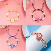 Summer Fashion Handmade Flower Bead Anklet With Adjustable Woven Design For Women
