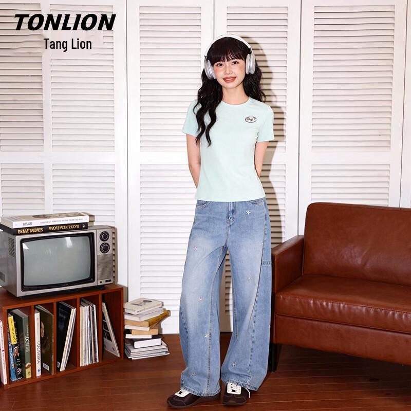 Женская охлаждающая футболка TonLion с круглым вырезом и короткими рукавами
